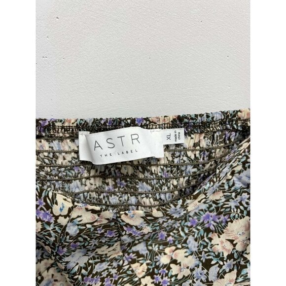 ASTR Brown Peach Floral Print Long Sleeve Corset Top Size XL - Picture 12 of 12